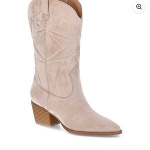 Time and Tru Tan Western Heeled Boots